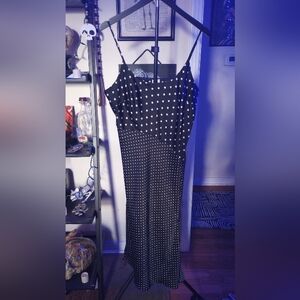 Time and Tru Asymmetrical Black and White Polka Dot Dress